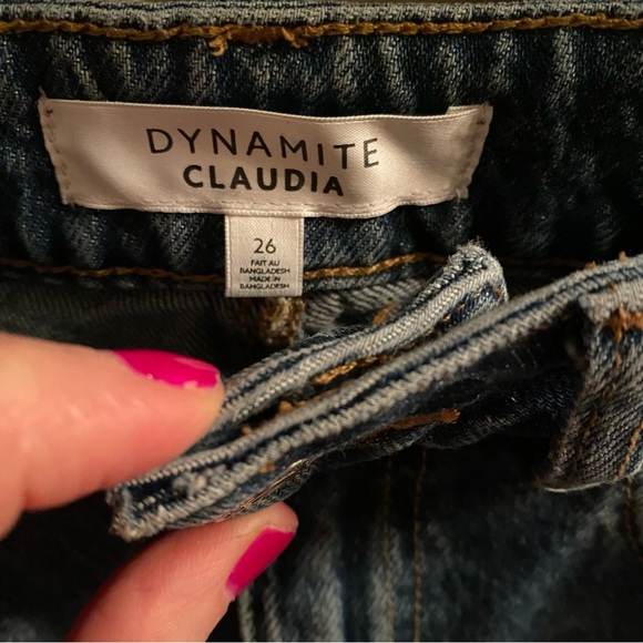 Dynamite Claudia Jeans Womens Size 26 XS Medium Blue High Rise Mom Jean Denim - Picture 5 of 9